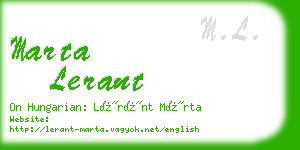 marta lerant business card
